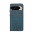 For Google Pixel 10 Pro XL Denior D06 PU Back Cover Card Slot Holder Phone Case(Blue) - 1