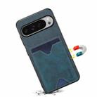 For Google Pixel 10 Pro XL Denior D06 PU Back Cover Card Slot Holder Phone Case(Blue) - 3