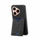 For Huawei Pura 80 5G Denior D06 PU Back Cover Card Slot Holder Phone Case(Black) - 2