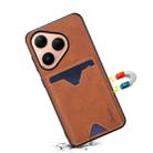 For Huawei Pura 80 5G Denior D06 PU Back Cover Card Slot Holder Phone Case(Brown) - 3