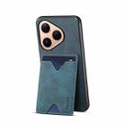 For Huawei Pura 80 5G Denior D06 PU Back Cover Card Slot Holder Phone Case(Blue) - 2