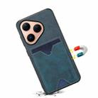 For Huawei Pura 80 5G Denior D06 PU Back Cover Card Slot Holder Phone Case(Blue) - 3