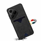 For Huawei Pura 80 Pro 5G Denior D06 PU Back Cover Card Slot Holder Phone Case(Black) - 3