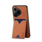 For Huawei Pura 80 Pro 5G Denior D06 PU Back Cover Card Slot Holder Phone Case(Brown) - 2