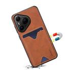 For Huawei Pura 80 Pro 5G Denior D06 PU Back Cover Card Slot Holder Phone Case(Brown) - 3