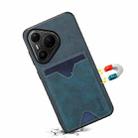 For Huawei Pura 80 Pro 5G Denior D06 PU Back Cover Card Slot Holder Phone Case(Blue) - 2