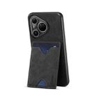 For Huawei Pura 80 Ultra 5G Denior D06 PU Back Cover Card Slot Holder Phone Case(Black) - 2
