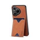 For Huawei Pura 80 Ultra 5G Denior D06 PU Back Cover Card Slot Holder Phone Case(Brown) - 2