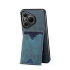 For Huawei Pura 80 Ultra 5G Denior D06 PU Back Cover Card Slot Holder Phone Case(Blue) - 2