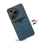 For Huawei Pura 80 Ultra 5G Denior D06 PU Back Cover Card Slot Holder Phone Case(Blue) - 3