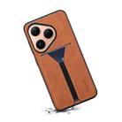 For Huawei Pura 80 5G Denior D07 DV Elastic Card Slot PU Back Cover Phone Case(Brown) - 3