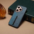 For Huawei Pura 80 5G Denior D07 DV Elastic Card Slot PU Back Cover Phone Case(Blue) - 2