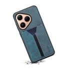 For Huawei Pura 80 5G Denior D07 DV Elastic Card Slot PU Back Cover Phone Case(Blue) - 3