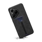 For Huawei Pura 80 Pro 5G Denior D07 DV Elastic Card Slot PU Back Cover Phone Case(Black) - 3