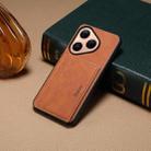 For Huawei Pura 80 5G Denior D08 PU Single Card Slot Holder Phone Case(Brown) - 2