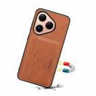 For Huawei Pura 80 5G Denior D08 PU Single Card Slot Holder Phone Case(Brown) - 3