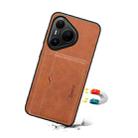 For Huawei Pura 80 Pro 5G Denior D08 PU Single Card Slot Holder Phone Case(Brown) - 3