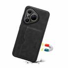 For Huawei Pura 80 Ultra 5G Denior D08 PU Single Card Slot Holder Phone Case(Black) - 3