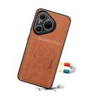 For Huawei Pura 80 Ultra 5G Denior D08 PU Single Card Slot Holder Phone Case(Brown) - 3