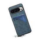 For Google Pixel 10 Pro XL Denior D09 PU Dual Card Slot Back Cover Phone Case(Blue) - 3