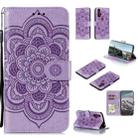 For Motorola Moto Edge Plus Mandala Embossing Pattern Horizontal Flip PU Leather Case with Holder & Card Slots & Walle & Lanyard(Purple) - 1