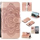 For Motorola Moto Edge Plus Mandala Embossing Pattern Horizontal Flip PU Leather Case with Holder & Card Slots & Walle & Lanyard(Rose Gold) - 1