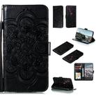 For Motorola Moto Edge Plus Mandala Embossing Pattern Horizontal Flip PU Leather Case with Holder & Card Slots & Walle & Lanyard(Black) - 1