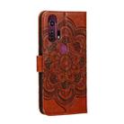 For Motorola Moto Edge Plus Mandala Embossing Pattern Horizontal Flip PU Leather Case with Holder & Card Slots & Walle & Lanyard(Brown) - 3