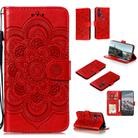 For Motorola Moto Edge Plus Mandala Embossing Pattern Horizontal Flip PU Leather Case with Holder & Card Slots & Walle & Lanyard(Red) - 1