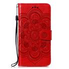 For Motorola Moto Edge Plus Mandala Embossing Pattern Horizontal Flip PU Leather Case with Holder & Card Slots & Walle & Lanyard(Red) - 2