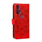 For Motorola Moto Edge Plus Mandala Embossing Pattern Horizontal Flip PU Leather Case with Holder & Card Slots & Walle & Lanyard(Red) - 3