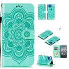 For Motorola Moto G 5G Plus Mandala Embossing Pattern Horizontal Flip PU Leather Case with Holder & Card Slots & Walle & Lanyard(Green) - 1