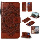 For Motorola Moto G 5G Plus Mandala Embossing Pattern Horizontal Flip PU Leather Case with Holder & Card Slots & Walle & Lanyard(Brown) - 1