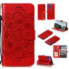 For Motorola Moto G 5G Plus Mandala Embossing Pattern Horizontal Flip PU Leather Case with Holder & Card Slots & Walle & Lanyard(Red) - 1