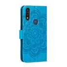 For Motorola Moto E6s (2020) Mandala Embossing Pattern Horizontal Flip PU Leather Case with Holder & Card Slots & Walle & Lanyard(Blue) - 3