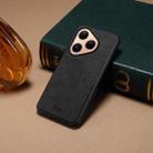 For Huawei Pura 80 5G Denior D09 PU Dual Card Slot Back Cover Phone Case(Black) - 2
