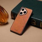 For Huawei Pura 80 5G Denior D09 PU Dual Card Slot Back Cover Phone Case(Brown) - 2