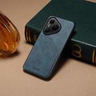 For Huawei Pura 80 Pro 5G Denior D09 PU Dual Card Slot Back Cover Phone Case(Blue) - 2