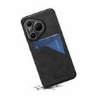 For Huawei Pura 80 Ultra 5G Denior D09 PU Dual Card Slot Back Cover Phone Case(Black) - 3