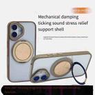 For iPhone 16 Semi-Transparent 360 Rotation Holder MagSafe Phone Case(Desert Gold) - 3