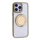 For iPhone 15 Pro Semi-Transparent 360 Rotation Holder MagSafe Phone Case(Desert Gold) - 2