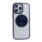 For iPhone 15 Plus / 14 Plus Semi-Transparent 360 Rotation Holder MagSafe Phone Case(Black) - 2