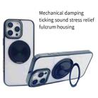 For iPhone 15 Plus / 14 Plus Semi-Transparent 360 Rotation Holder MagSafe Phone Case(Black) - 3