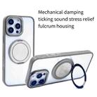 For iPhone 15 Plus / 14 Plus Semi-Transparent 360 Rotation Holder MagSafe Phone Case(Grey) - 3