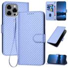 For Doogee Note 58 / Note 58 Pro YX0070 Carbon Fiber Buckle Leather Phone Case with Lanyard(Light Purple) - 1