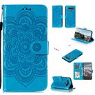 For LG K61 Mandala Embossing Pattern Horizontal Flip PU Leather Case with Holder & Card Slots & Walle & Lanyard(Blue) - 1