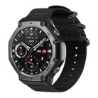 For Amazfit T-Rex 3 xDfind Ring Buckle Nylon Canvas Watch Band(Black) - 1