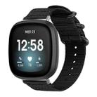For Fitbit Versa 4 / 3 / Sense 2 / Sense xDfind Ring Buckle Nylon Canvas Watch Band(Black) - 1