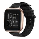 For Fitbit Versa 2 / Versa / Versa Lite xDfind Ring Buckle Nylon Canvas Watch Band(Black) - 1