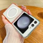 For Samsung Galaxy Z Flip5 Contrast Color Gradient Transparent MagSafe Phone Case(Blue Green + Pink) - 1